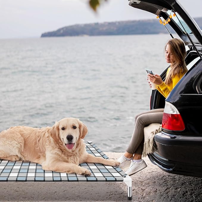 Elevated Outdoor Raised Dog Bed Outdoor Dogs Bed Lifted Pet Hammock Bed Dog Cot for Large Pet Taste Life, Start with A Pet Bed 39'' x 27'' x 6.5''