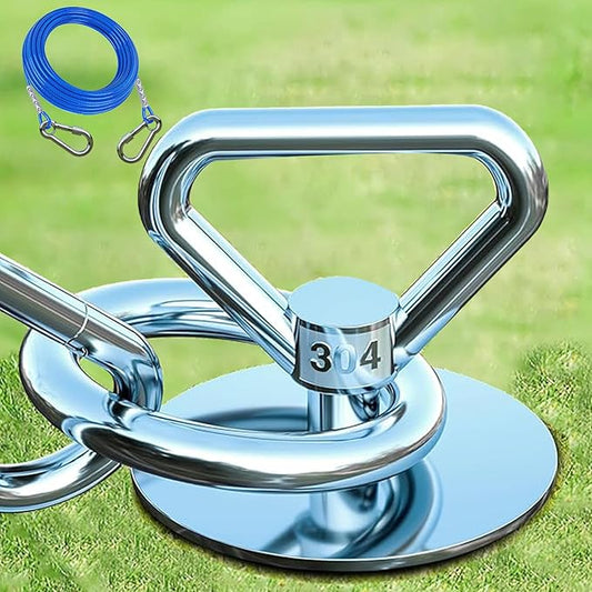 Dog Tie Out Cable and Stake,360° Swivel Dog Run Anchor -with 45FT Heavy Duty Cable,Runner for Yard- for up to 150 lbs- for Yard Outdoor Camping