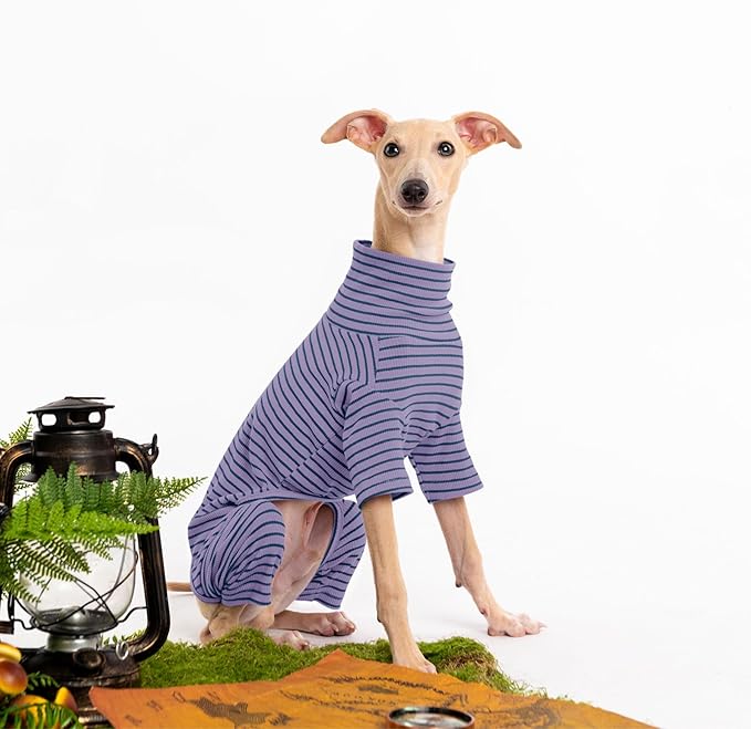 Dog Sweaters for Small Dogs Girls Boys, Striped Pet Sweaters for Fall Winter Dog Clothes, Turtleneck Pullover Knitwear for Small Medium Large Dogs