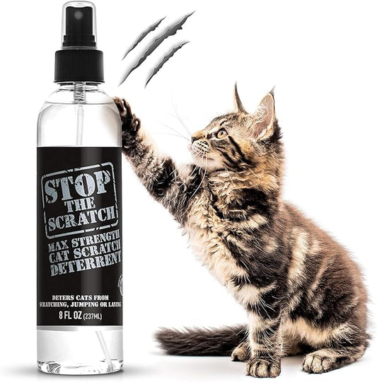 EBPP Stop The Scratch Cat Spray Deterrent for Kittens and Cats - Non-Toxic, Safe for Plants, Furniture, Floors and More Cat Deterrent Spray with Rosemary Oil