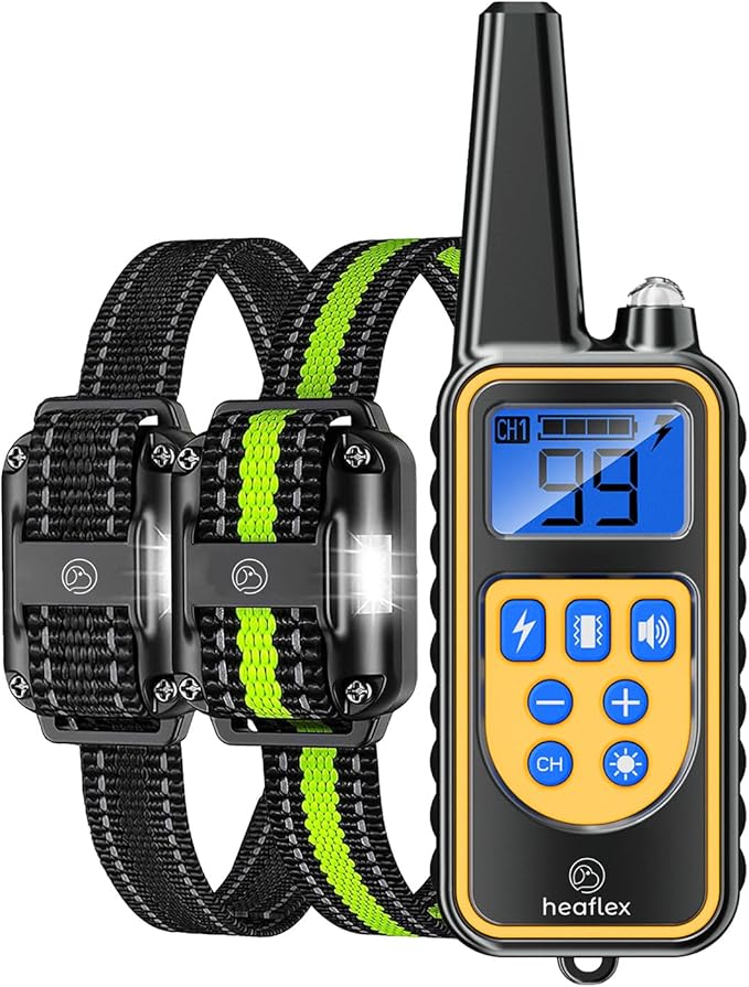 Dog Shock Collar with Remote 1640FT, Dog Training Electric Collar, E-Shock, Safe Training Modes, Rechargeable IP67 Waterproof Collars for 2 Dogs (Black)
