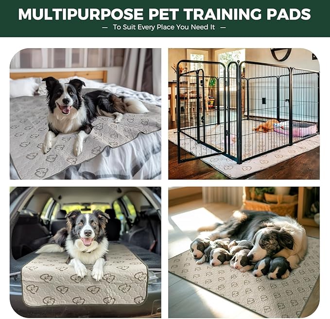 FXW Washable Pee Pads for Dogs, Puppy Pads with Super Absorbent, Specifically Designed for Whelping Box, 36" Round, Khaki, 1 Pack