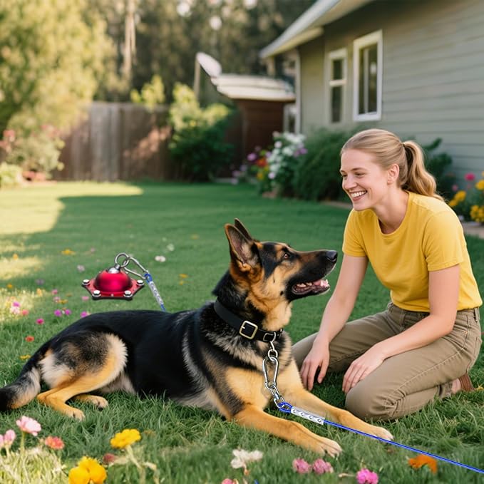 Dog Tie Out Stake(no Cable), for Large Dogs up to 200 lbs 360°Swivel Dog Run Anchors-Runner for Yard Camping,Best for in Cable,Leash,Lead or Tether