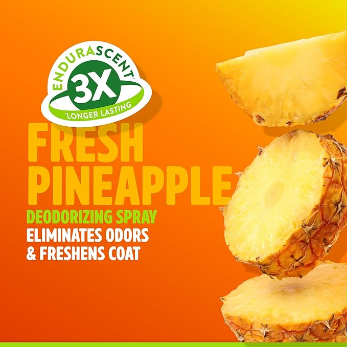 TropiClean Dog Perfume, Long Lasting Pineapple Cologne, Deodorizing Spray for Smelly Dogs, After Bath Detangling Spray, Safe for Cats, 8oz.