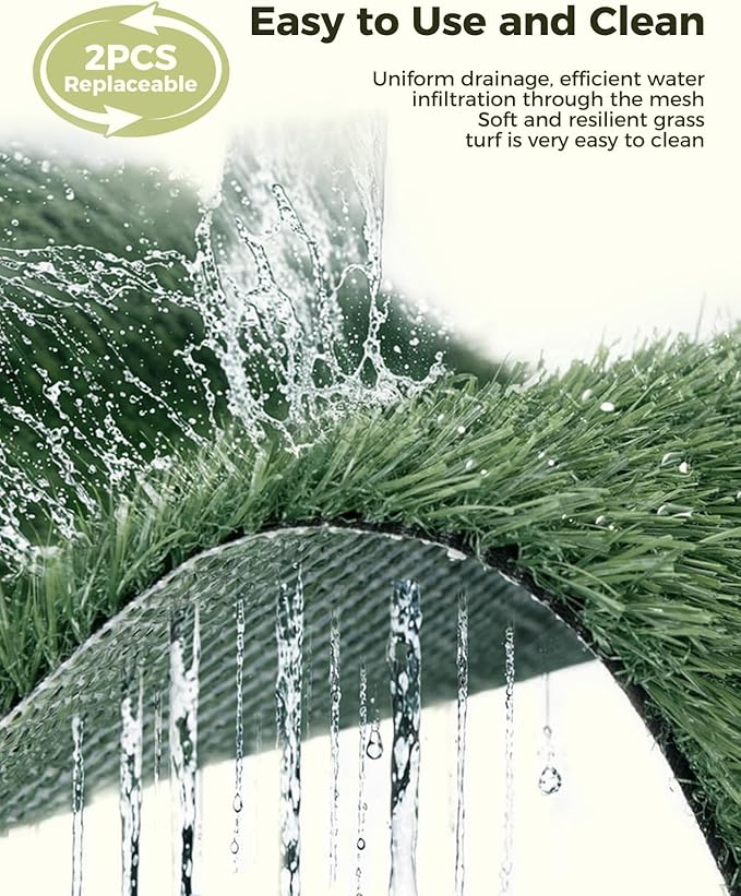 Dog Grass Pad with Tray, 30"x20" Medium Grass Pad for Dogs Potty with 2pcs Artificial Grass, Indoor Dog Litter Box for Balcony Apartment, Realistic, Washable, Less Odor