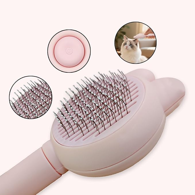 Zoocozy Cat Brush for Shedding, Dog Deshedding Brush, Pet Hair Removal Tool for Puppy Pitten(Pink)