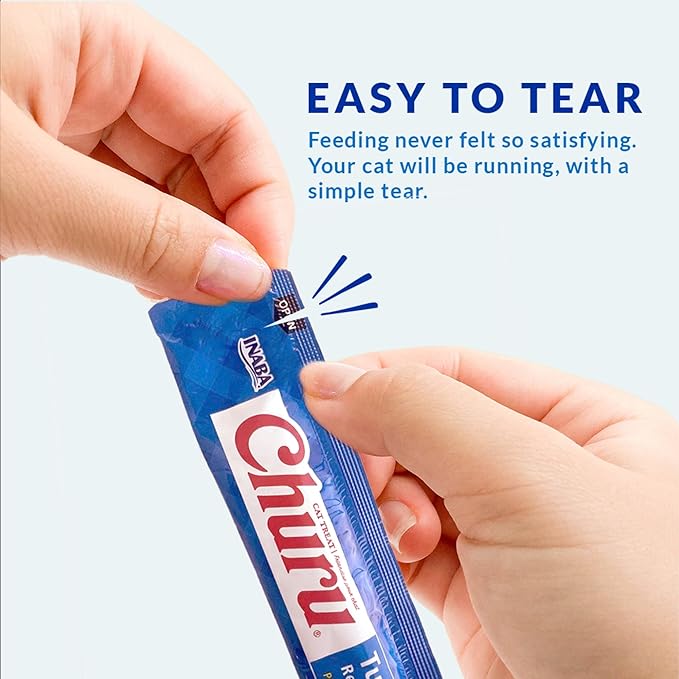 INABA Churu Cat Treats, Lickable, Squeezable Creamy Purée with Vitamin E, 0.5 Ounces per Tube, 100 Tubes Total, Chicken Variety