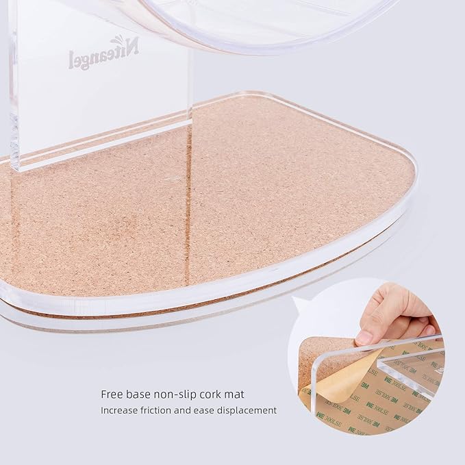 Niteangel Super-Silent Hamster Exercise Wheels - Quiet Spinner Hamster Running Wheels with Adjustable Stand for Hamsters Gerbils Mice Or Other Small Animals (M, Transparent)