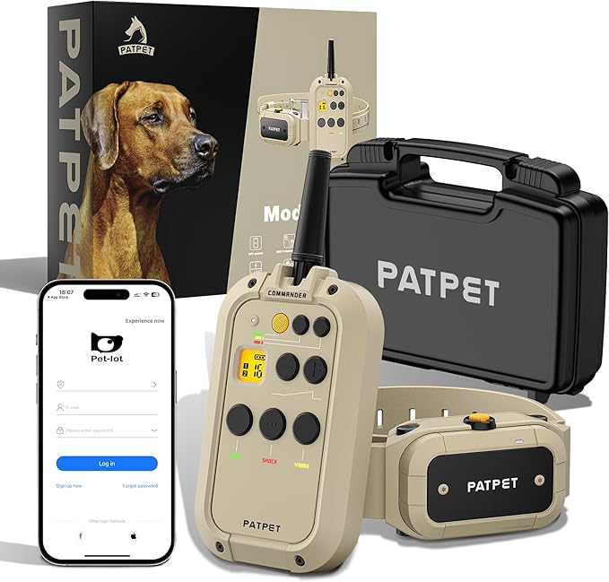 Dog Training Collar with APP Control - 2-in-1 E Collar for Dogs Training 1/2 Mile Range Bluetooth-Enabled Waterproof Dog Training Collar with Remote Control Electric Dog Collar for 15-140 Lbs Dogs