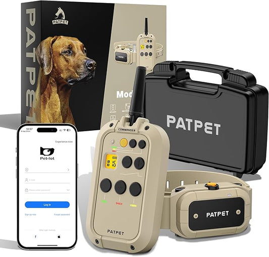 Dog Training Collar with APP Control - 2-in-1 E Collar for Dogs Training 1/2 Mile Range Bluetooth-Enabled Waterproof Dog Training Collar with Remote Control Electric Dog Collar for 15-140 Lbs Dogs