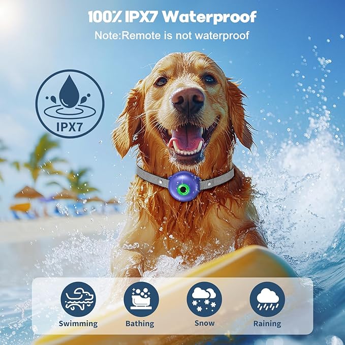 Dog Shock Collar, Dog Training Collar with Remote 2600FT, IPX7 Waterproof Rechargeable E-Collar, 3 Training Modes for All Breeds 10-120lbs (Blue)