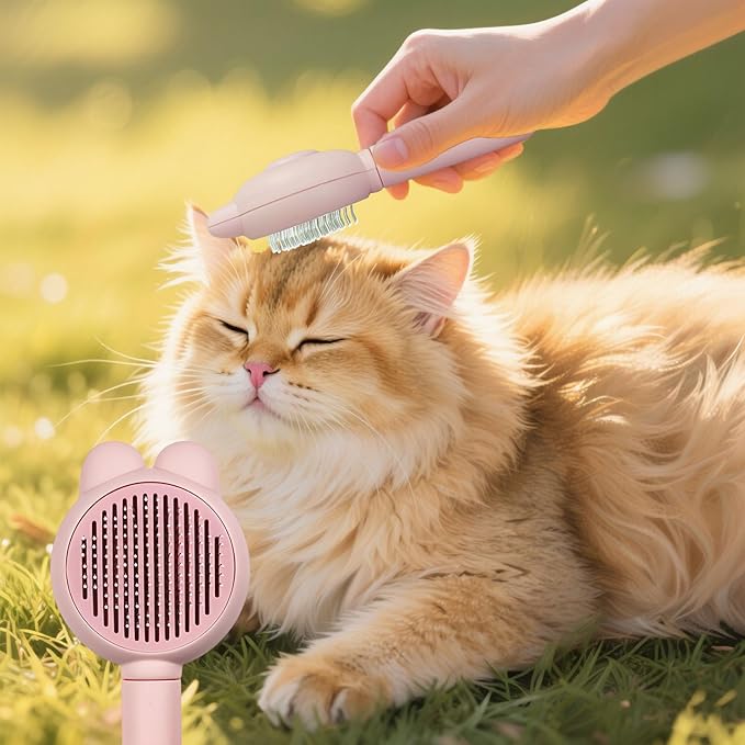 Zoocozy Cat Brush for Shedding, Dog Deshedding Brush, Pet Hair Removal Tool for Puppy Pitten(Pink)