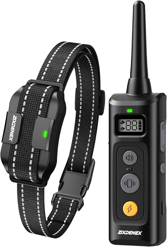 Dog Training Collar - 3200FT Dog Shock collalwith Remote Control, lPX7 Waterproof DogCollar with Beep, Vibration, Safe Shock 3Training Modes, Rechargeable E-Collar for AllSmall Medium Large Dogs