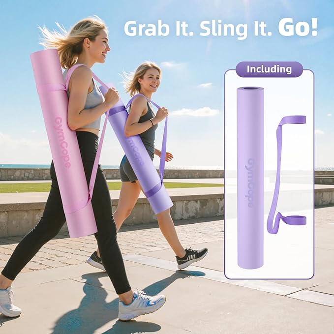 Extra Large Yoga Mat - 72"x35", 72"x48", 78"x57" - Wide TPE Exercise Mat for Home, Stretching, Couples & Family Workouts - 6-12mm Thick, Non-Slip & Waterproof - with Carry Bag and Straps