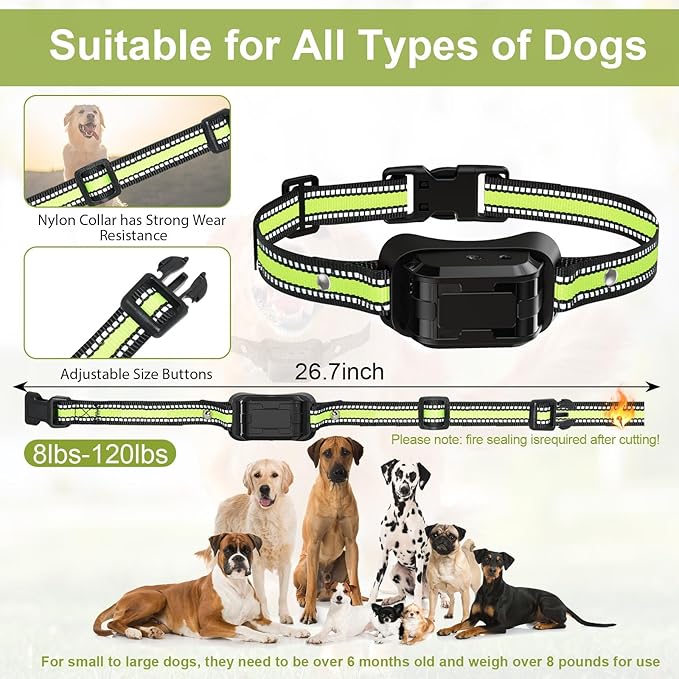 Citronella Training Collar for Dog [2*Collar, No Automatic] Spray Training Dog Bark Collar with Beep/Vibration/Spray 4 Mode & 6 Adjustable Sensitivities, IPX7 Waterproof Safer for L/M/S Dogs