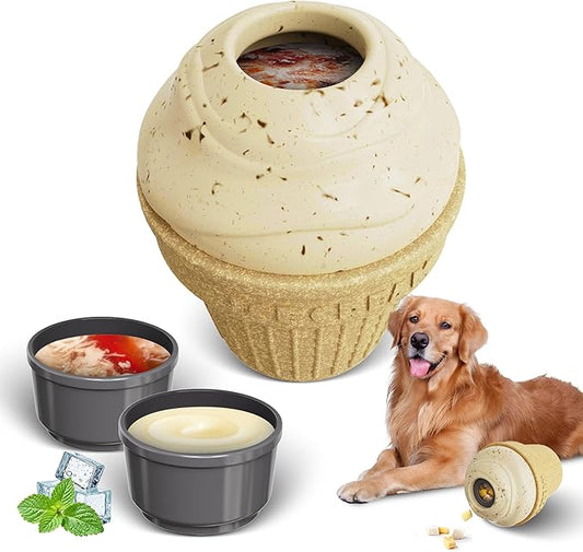 Dog Treat Dispenser Toy Interactive, Frozen Treat Toy Reduces Anxiety, Chew Toys for Aggressive Chewers, Birthday Enrichment Toy, Dog Treat Toys to Keep Them Busy for All Breeds