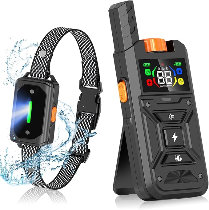 Dog Shock Collar with Remote Control – 3300FT Range E-Collar with Beep, Vibration, Shock Modes – IPX7 Waterproof, Adjustable Strap, Safe Lock, Rechargeable Training Collars for Small Medium Large Dogs