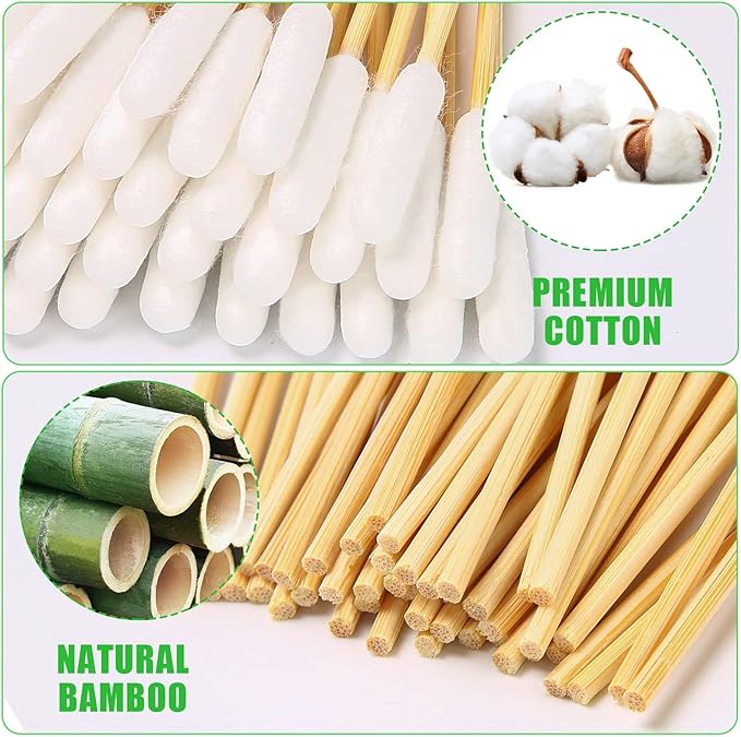 Long Cotton Swabs for Dog Ear Cleaning, 200pcs, 4.7 Inch Biodegradable Cotton Tips, Ideal for Ear Care & Wound Treatment, Portable Size, Eco-Friendly