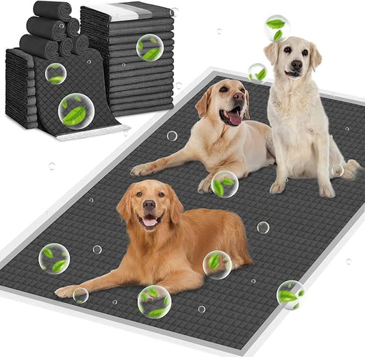 ELEGX Extra Large 28"x44" 40 Pcs Odor-Control Super Absorbency Charcoal Pee Pads for Dogs,Leak-Proof Pet Training Pee Pads,Thicken Disposable Potty Pads Puppy Training Pads for Cats Rabbits