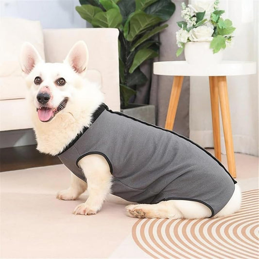 Dog Surgery Recovery Suit,Abdominal Surgical Suit for Dogs,Recovery Suit for Dogs,Prevent Licking Surgical Wound Dog Cone Alternative Grey XL