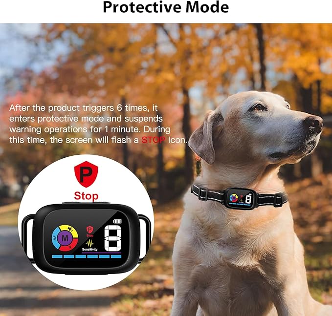 Dog Bark Collar - Rechargeable Dog Bark Deterrent Devices for Large, Medium and Small Dogs, Anti Barking Training Device for Dogs with 6 Adjustable Mode and 8 Sensitivity