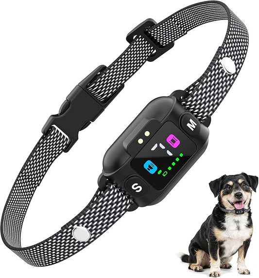 No Shock Bark Collar for Dogs Dog Bark Collar 3 Modes (Sound/Vibe/Dual), Rechargeable, Waterproof, Adjustable Sensitivity, Safe for Small to Medium Dogs