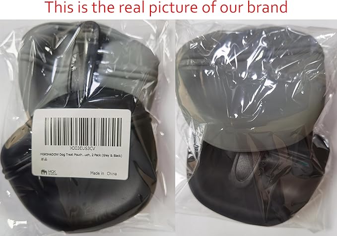 Dog Treat Pouch 2 Pack, Dog Treat Training Pouch, Silicone Pet Treat Bag BPA Free/Clip/Magnetic Dog Walk (Grey & Black)