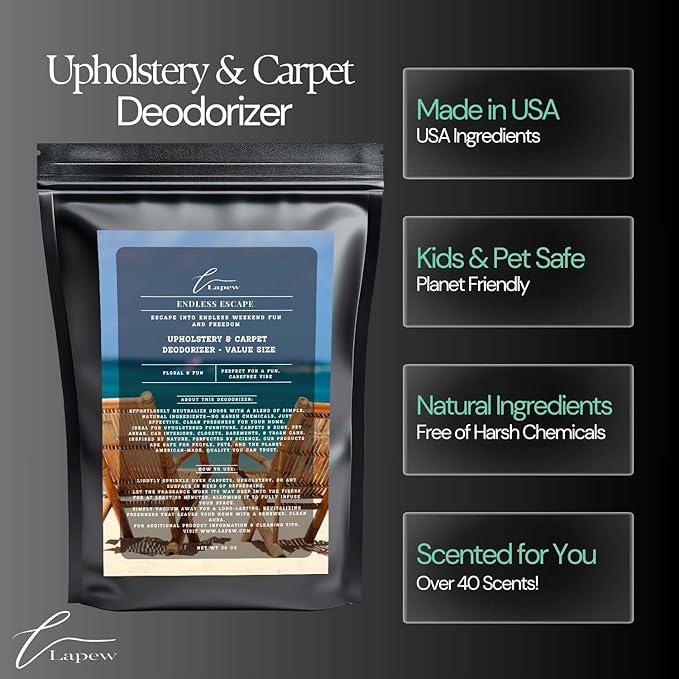 Endless Escape Carpet Freshener Powder Refill 36 oz | Powerful Odor Eliminator for Home | Upholstery Deodorizer | Carpet Deodorizer | Pet Urine | Cat Litter Box | Endless Weekend Fragrance