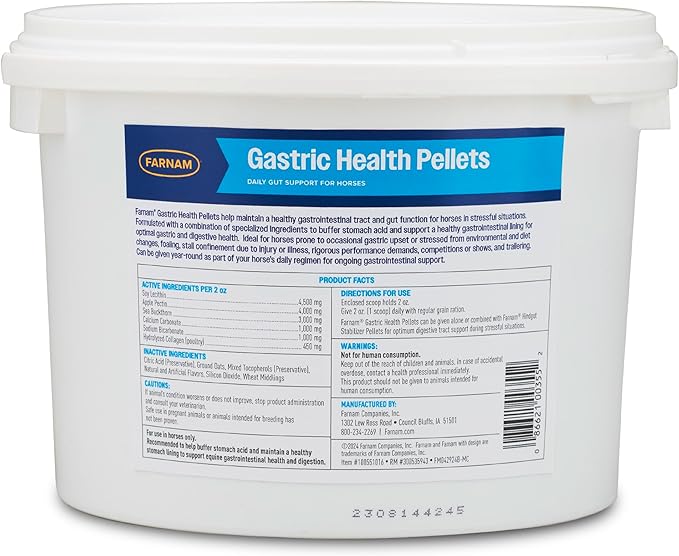 Farnam Gastric Health Pellets, Daily Gut and Digestive Health Supplement for Horses Helps Maintain a Healthy Gastrointestinal Tract and Gut Function