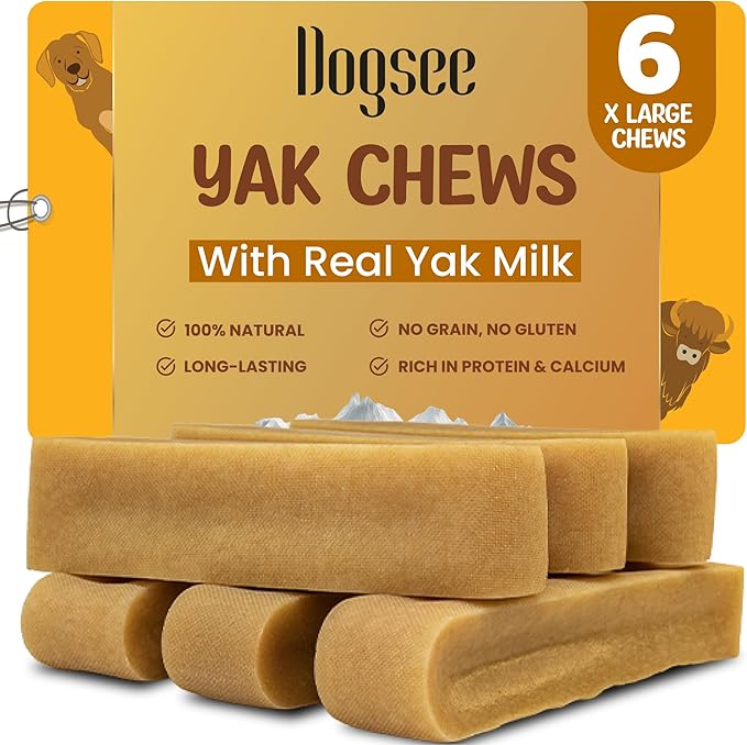 Dogsee Original Himalayan Yak Cheese Dog Chews XL - 6 Chews | Dog Treats Rawhide Free | Fight Plaque & Tartar | All Natural Long Lasting | Odourless and Great for Cleaning Teeth
