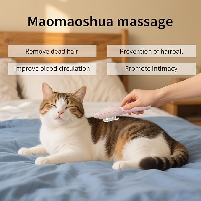 Zoocozy Cat Brush for Shedding, Dog Deshedding Brush, Pet Hair Removal Tool for Puppy Pitten(Pink)