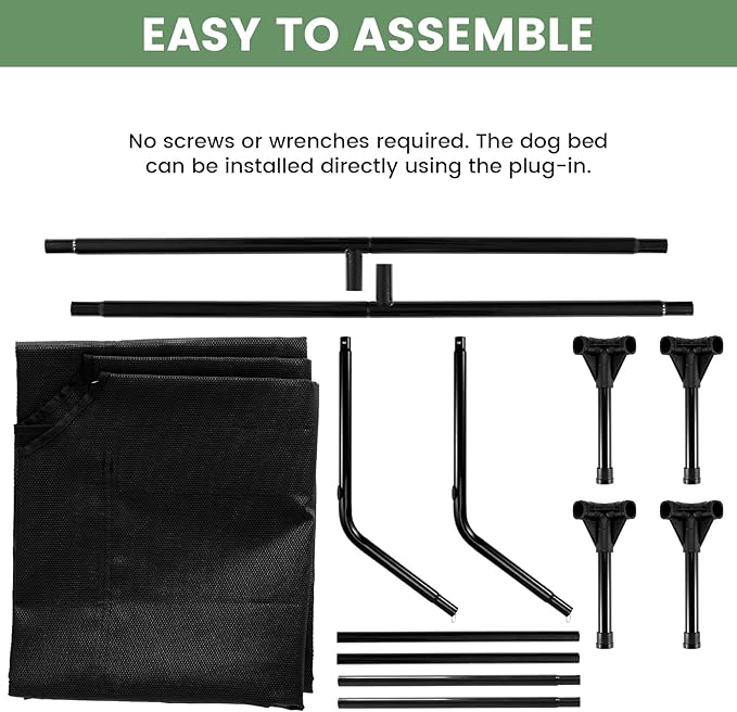 Elevated Dog Bed for Outdoor, XXL Raised Dog Cot Indestructible with Washable Mesh, Cooling Summer Pet Cot Chew Proof for Outside Camping Travel, 59"x36" Brown