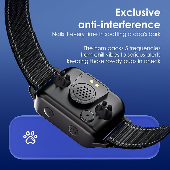 Dog Bark Collar,Bark Collar for Small Dogs,Humane Barking Collar,AUTO Barking Collar,Adjustable Beep Vibration Modes and 7 Sensitivity(Black)