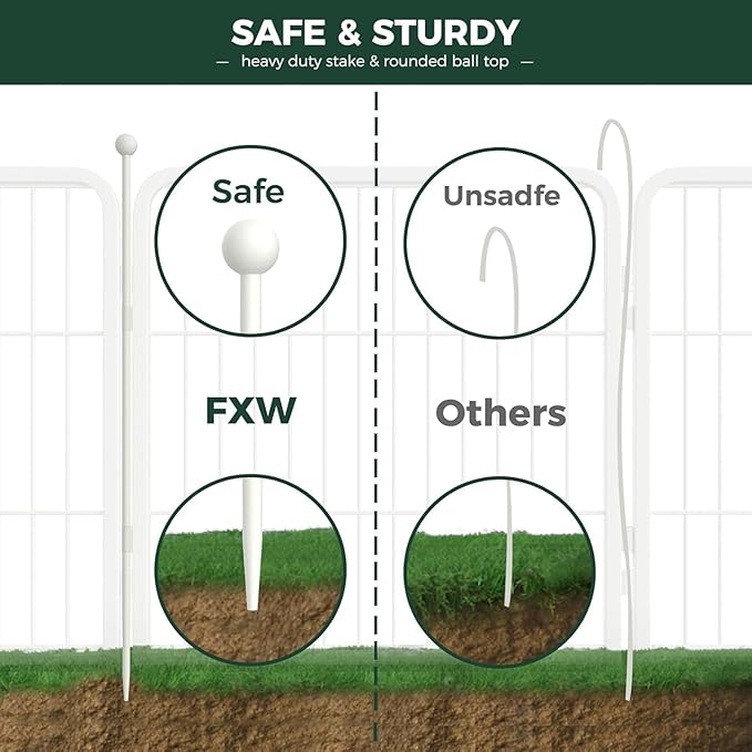 FXW Rollick Unleashed Dog Playpen for Indoor, Yard, RV Camping, 45 inch 24 Panels for Large Dogs, White│Patented