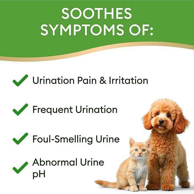 Dog UTI Treatment & Cat Urinary Tract Infection Treatment, Natural Herbal Liquid UTI Medicine, Organically Grown Cranberry Extract, Supports Urinary and Digestive Health, 2 fl oz, Made in USA