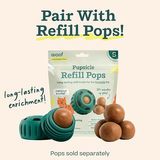 WOOF Pupsicle - Long-Lasting Interactive Dog Toy to Keep Your Pup Busy and Distracted - Safe for Dogs - Low-Mess Design - Dog Toys for XL Dogs 75 lbs and Up