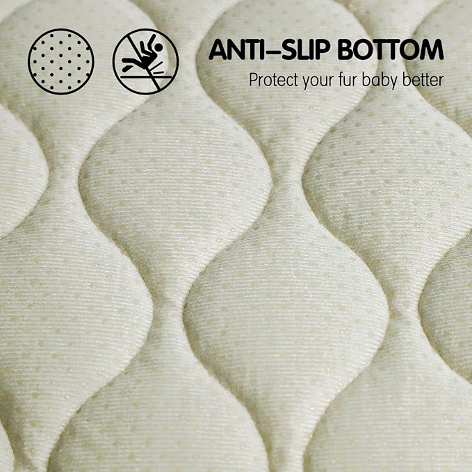 furrybaby Dog Bed Mat Flat Crate Mat with Anti-Slip Bottom Machine Washable Pet Kennel Pad for Dog Sleeping (XL 48x30'', Grey Mat)