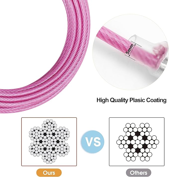 Dog Tie Out Cable for Outside,15FT Long Dog Leash&Chains with Swivel Hook,Small-Large Dogs Runner Cable for Yard,Heavy Duty Dogs Lead Line for Outdoor and Camping (500lbs 15FT, Pink)