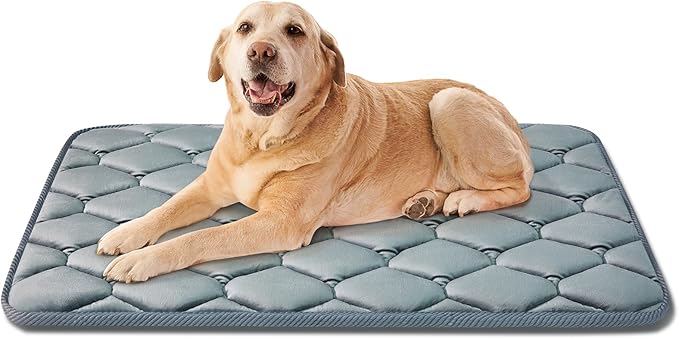 Dog Crate Mats,Soft Kennel Pads Washable with Anti-Slip Bottom,Dog Kennel Pads for Sleeping,Pets Mattress Cat Dog Beds for Large Medium Dogs(41x27,Grey)