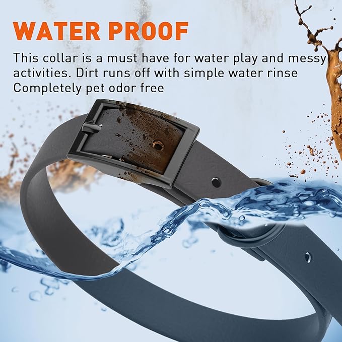 Dogline Biothane Waterproof Dog Collar Strong Coated Nylon Webbing with Black Hardware Odor- Proof for Easy Care Easy to Clean High Performance Fits Small Medium or Large Dogs, Cherry Red