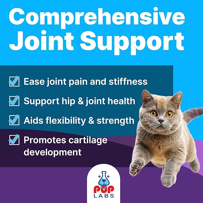 Freedom Joint Drops for Cats with Hyaluronic Acid, MSM, Glucosamine, & Chondroitin, All Natural Cat Joint Supplement for Mobility, Powerful Glucosamine for Cats, Cat Pain Relief, 30ml Dropper