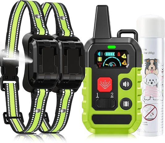 Citronella Training Collar for Dog [2*Collar, No Automatic] Spray Training Dog Bark Collar with Beep/Vibration/Spray 4 Mode & 6 Adjustable Sensitivities, IPX7 Waterproof Safer for L/M/S Dogs