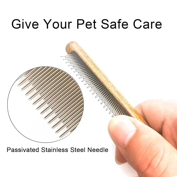 Cat comb,dog comb,Solid Wood Pet Comb Grooming Tool for Cats,Dogs and rabbits…