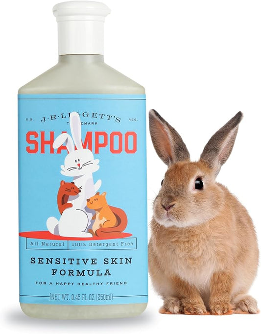 JR Liggett’s Natural Liquid Small Animal Shampoo for Sensitive Skin - 100% Detergent Free, Non-GMO & Biodegradable - Tear-Free, Hypoallergenic Formula Soothes Dry Itchy Skin - 8.45 fl oz