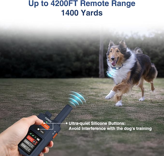 Dog Training Collar - 4200FT Dog Shock Collar with Remote Control with 119 Training Levels & Night-Lights, 100% Safe Innovative E Collar for Dogs Training for 20-140 Lbs Dogs