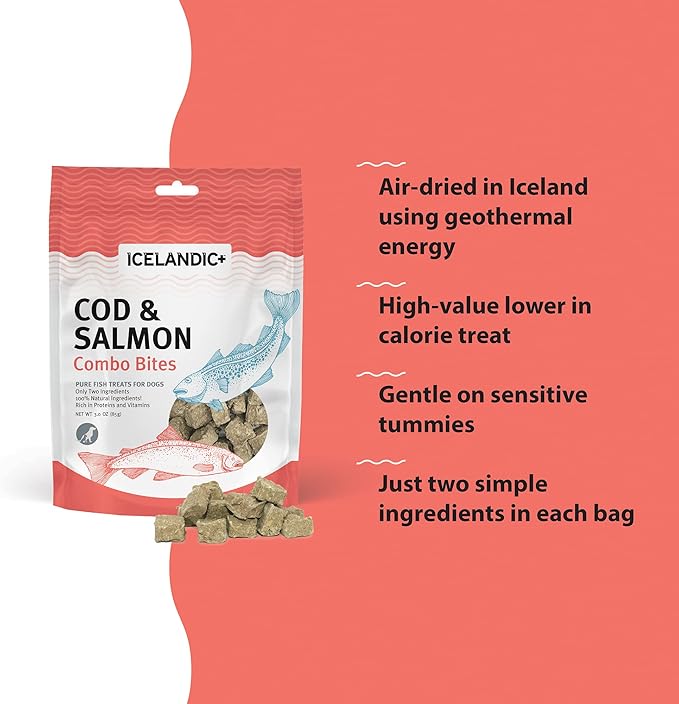 Icelandic+ Plus Cod & Salmon Combo Bites Dog Treat 3.0-oz Bag