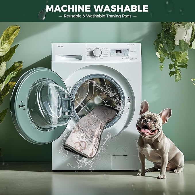 FXW Washable Pee Pads for Dogs, Puppy Pads with Super Absorbent, Specifically Designed for 36inch Cages, 35" × 23" Rectangle, Khaki, 4 Packs