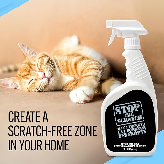 Emmy's Best EBPP Stop The Scratch Cat Spray Deterrent for Kittens and Cats 32oz - Non-Toxic, Safe for Plants, Furniture, Floors and More Cat Deterrent Spray with Rosemary Oil