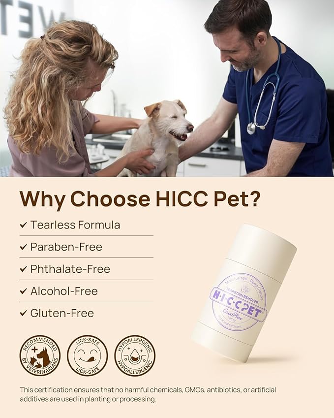 HICC PET Tear Stain Softening Balm All-Natural Tear Stain Remover for Dogs and Cats - Softens & Prevents Tear Stains, Soothes Redness Sensitive Eyes, Long-Lasting Moisturizing Eye Care - 1.06 oz