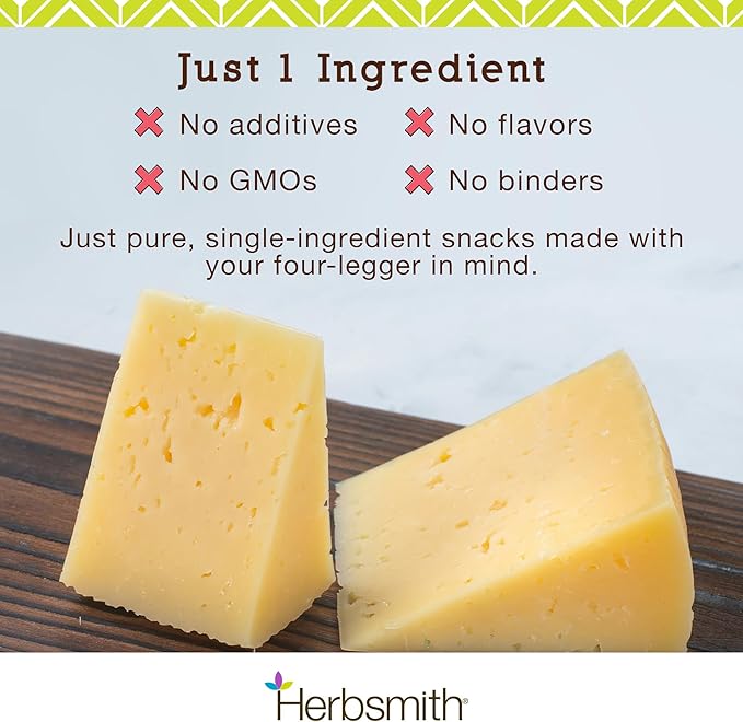 Herbsmith Smiling Dog Kibble Seasoning – Freeze Dried Cheese Food Topper - Premium White Cheddar – All Natural, Human-Grade Topper for Dogs 6.2 oz